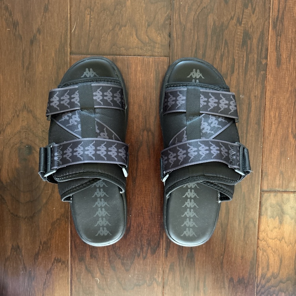 Kappa Black and Gray Strap Sandals